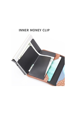 Tenfowee Rfıd Korumalı Kartlık - Açılır Kırmızı Kart Cüzdanı 6.5x10cm