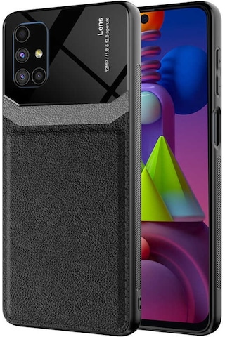 Samsung Galaxy Uyumlu M51 Kilif Lens Deri Görünümlü Tpu Kapak 474337972