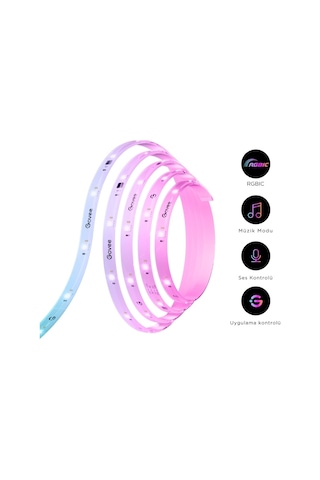 Govee Şerit Işık S Wi-fi Ve Bluetooth Destekli, Alexa Ve Google Assistant Uyumlu H612acd1 Çok Renkli