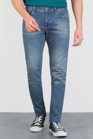 HLT Jeans Erkek Açık Mavi Taşlamalı Slim Fit Denim Jeans Kot Pantolon