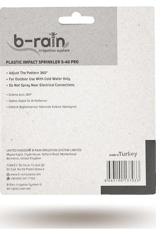 B-rain Bahçe Sulama Fıskiyesi S-40 Pro uğurlu Serisi