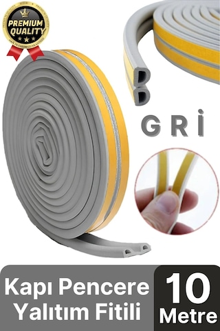 Güçlü Kendinden Yapışkanlı Kapı Pencere Soğuk Hava Geçirmez Yalıtım İzolasyon Gri Fitil 10 Metre Diğer