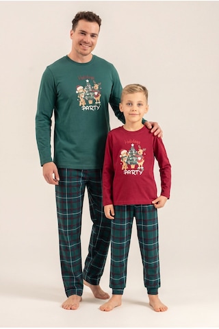 Arnetta Holiday Party Erkek Baba Oğul Bordo Uzun Kol Pijama Takım Ar3822-a-v1 Ar3822-a-v1