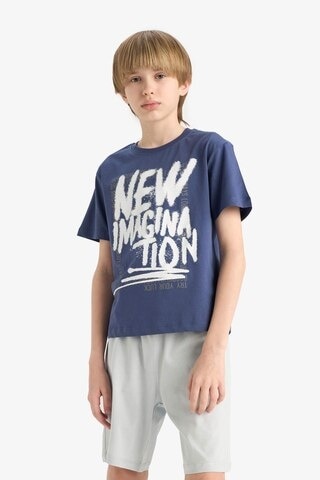 DeFacto Erkek Çocuk 2'li Takım Baskılı Kısa Kollu Tişört Beli Lastikli Şort F1231A825SMPR498