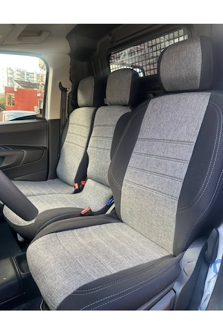 Citroen Berlingo Panelvan Uyumlu Araca Özel Oto Koltuk Kılıfı 158556 Siyah-Gri