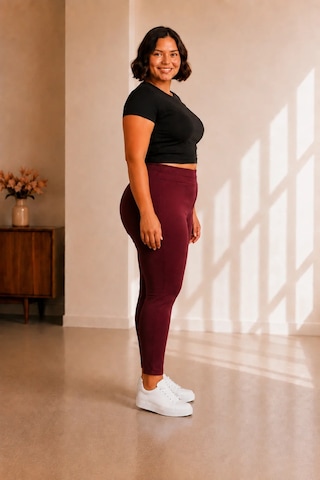 Sngl Tekstil Kadın Büyük Beden Çelik İnterlok Kumaş Toparlayıcı Tayt 3xl 4xl 5xl 6xl 7xl 8xl 9xl Bordo