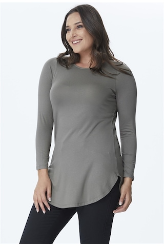 Uzun Kollu Örme Tunik-haki Haki