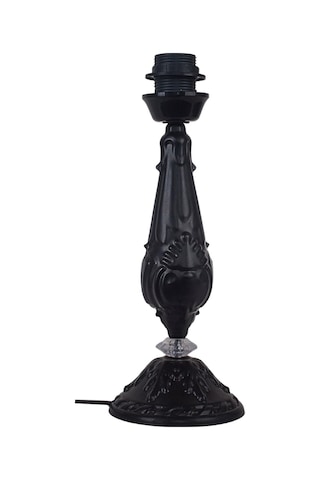 Siyah Metal Abajur Ayağı Klasik Model Desenli Şık Tasarım Ayk00245