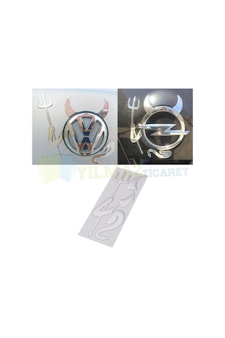 Volkswagen Opel Bmw Mercedes Toyota Honda Hyundai Şeytan Devil Logo 3D Oto Sticker Tüm Araçlar