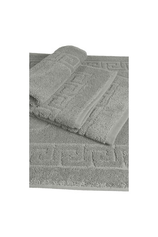 2 Li %100 Pamuklu Banyo Ayak Havlusu Gramajlı Konforlu Gri