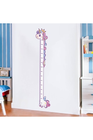 CajuArt Sevimli Unicorn Ahşap Kaliteli Çocuk Odası Boy Ölçer Dekor