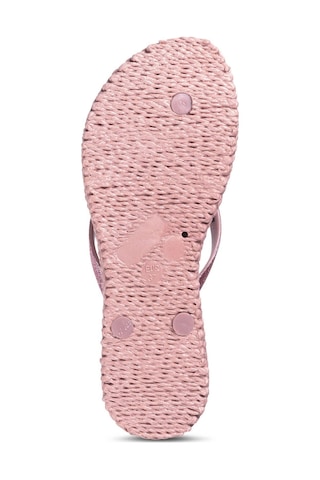 Ilse Jacobsen Misty Rose Cheerful01 - Pembe Simli Parmak Arası Terlik-6945 Pembe