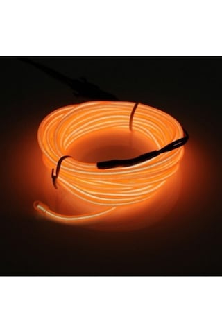 Araç Araba Içi Torpido Ledi Renkli Ip Neon Led 2 Metre Turuncu Neon