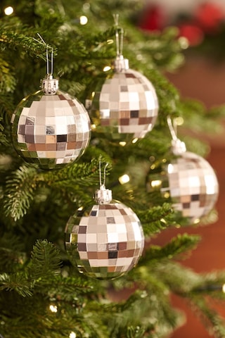 Karaca New Year Yılbaşı 2'li Set Disko Topu Ağaç Süsü Silver 8 cm