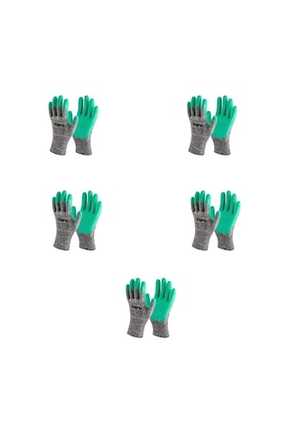 Mafel Mf 080 Lateks Kaplı Yeşil Camcı Eldiven No:10 Xl - 5'li Set