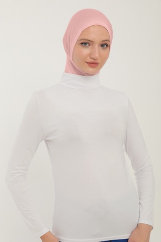 Sonbaharmoda Kadın Uzun Kollu Yarım Balıkçı Yakalı Penye Likralı Body - Beyaz Beyaz