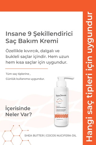 Kıvırcık Saçlar İçin Bukle Belirginleştirici Saç Bakım Kremi Ins