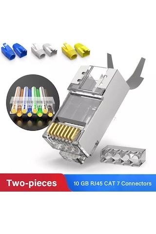 Primex Q-J7100M Cat7 Metal Konnektör Rj45 Cat7 Jack + Ayraç 100 L