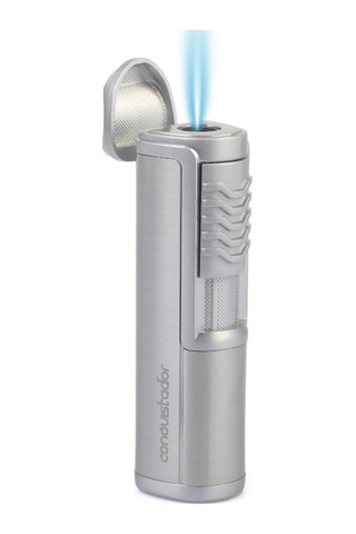 Conquistador Tek Torch Pürmüz Gümüş Metal Puro Çakmağı Cnq-029