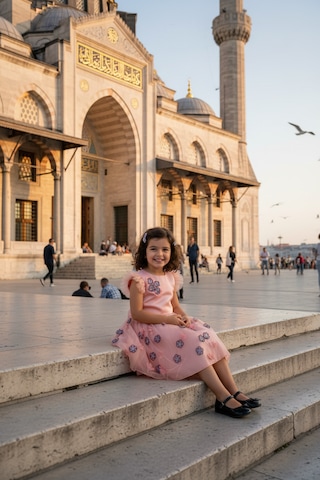 Dide Kids Dide Kız Çocuk Kesme Dantelli Somon Şık Abiye Elbise