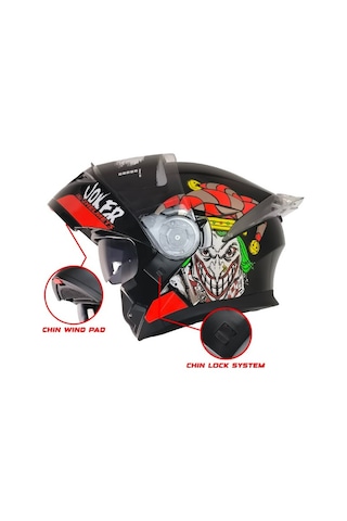 Fr-965 Joker Motosiklet Kaskı Çene Açılır Güneş Vizörlü Motorcu Kask Çok Renkli
