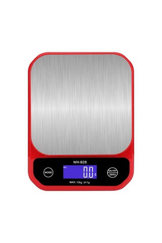 Youtek Dijital Mutfak Terazi, 10kg/1g Hassasiyet, Lcd Ekran, 5 Birim G, Oz, Lb, Kg, Ml , Su Geçirmez, Li-pol Batarya, Pişirme Ve Gıda Tartımı İçin Kırmızı