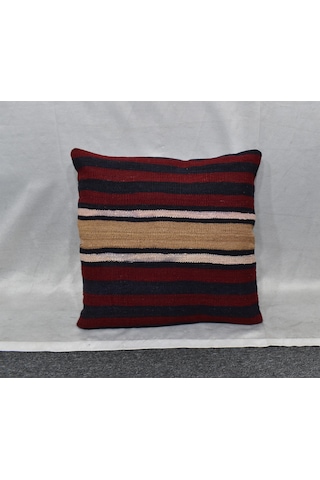 Zehra Abla Halı Yeni El Dokuma Dekoratif Kilim Kırlent Yastık Kılıfı 6706 Çok Renkli