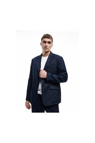 Koton Düğmeli Kapaklı Cep Detaylı Mono Yaka Keten Blazer Ceket Lacivert 5sam50019hw Lacivert