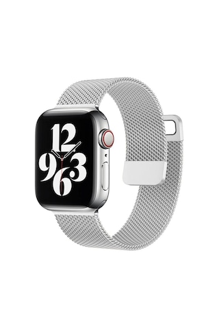 Forzacase Apple Uyumlu Watch 10 Series 46mm İle Metal Mıknatıslı Kordon Kayış - Fc157 Gümüş