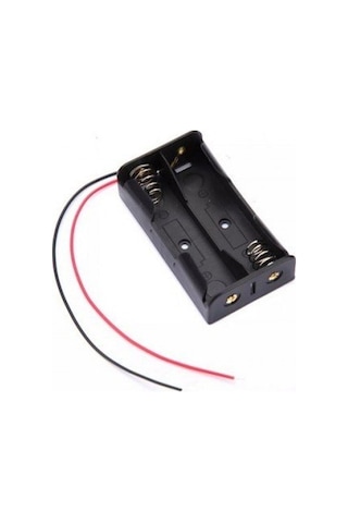 Devredünyası-İkili 2 Li 18650 Pil Yuvası Kablolu Tutucu 7.4V Pil Şarj Kutusu