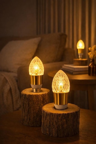 Ledolet 4w E14 Kristal Led Mum Ampul Sarı Işık - Dekoratif Aydınlatma