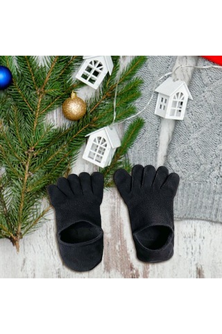 Homyl Koşu Sporları Için Beş Parmak Çorap Hafif Kaymaz İnce Siyah