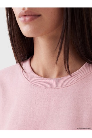 LC Waikiki Lc Waıkıkı Pembe Baskılı Kadın Kalın Sweatshirt Tunik
