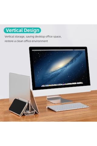 Xindoker D88 Dikey Masaüstü Soğutucu Tutucu: Dizüstü Bilgisayar, Telefon, Tablet İçin Abs Malzeme Evrensel Stant Gümüş