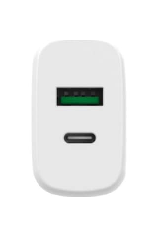 Bix ZH-2U41T 25W USB-A ve Type-C PD 3.0 Hızlı Şarj Adaptörü Beyaz 