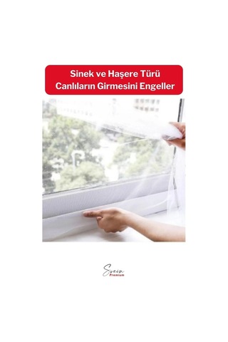Ayarlanabilir Pratik Pencere Cam Kapı Sineklik Cırt Bantlı Hazır Yapışkanlı 0,75 Cmx1,25 Cm - 4 Mt
