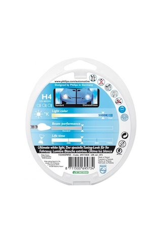 Philips H4 Diamond Vision Tam Beyaz Işık Ampul 12342