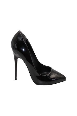 Bluefeet Siyah Rugan Topuklu 10 Cm Kadın Stiletto Ayakkabı Siyah
