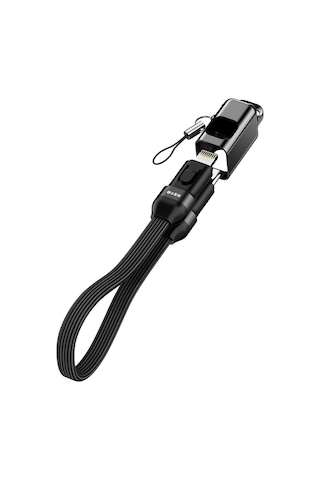 S-link Armor Cl-020 30w 20 Cm Type-c To Lightning Pd Örgülü Metal Başlıklı Siyah Hızlı Şarj Kablosu