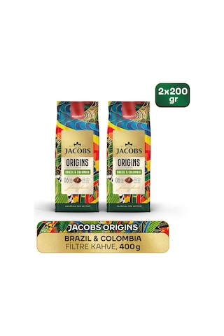 Jacobs Origins Brazil & Colombia Filtre Kahve 200gr X 2 Adet Filtre