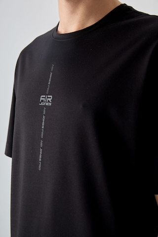 Tommy Life Siyah Pamuklu Kalın Yumuşak Dokulu Oversize Fit Baskılı Erkek T-shirt - 88373 Siyah