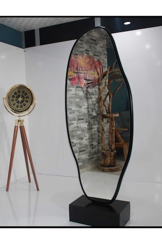 Asimetrik Ayna, Ultralüx Boy Aynası, 188x66 Cm Siyah 180 X 65 Siyah