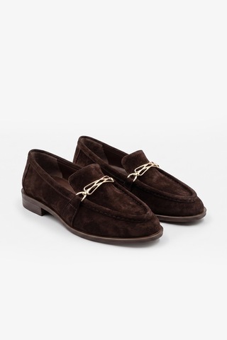 Louis Cardy Monroe Kahverengi Süet Deri Kadın Loafer