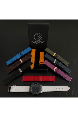 Vagave Samsung Uyumlu Active / Watch / Gear 20 Mm / 22 Mm Deri Kordon (497125572)