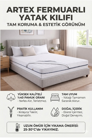 Kılıf 160x200 Yatak Kılıfı Koruyucusu Fermuarlı Kılıf Yatağa Özel Üretim Kapitone Çift Kişilik Mattress Cover