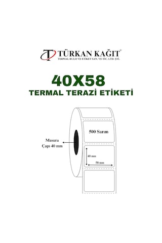 40x58 Terazi Etiketi 500 Sarım 50 Adet Rulo