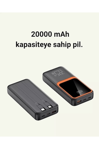 20.000 Mah Taşınabilir Şarj Cihazı Dijital Göstergeli Kablolu Powerbank Diğer 56990534