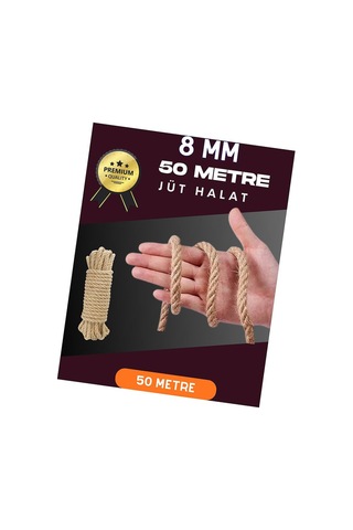 8 Mm 50 Metre Jüt Halat Dekoratif Hasır İp Urgan Süs Evimdeyokyok