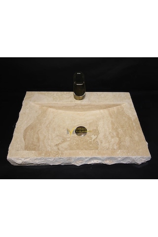 Traverten Batarya Çıkışlı Içi Yay Lavabo