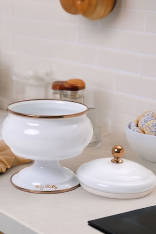 Miss Betty Vintage Style Emaye Ayaklı Şekerlik